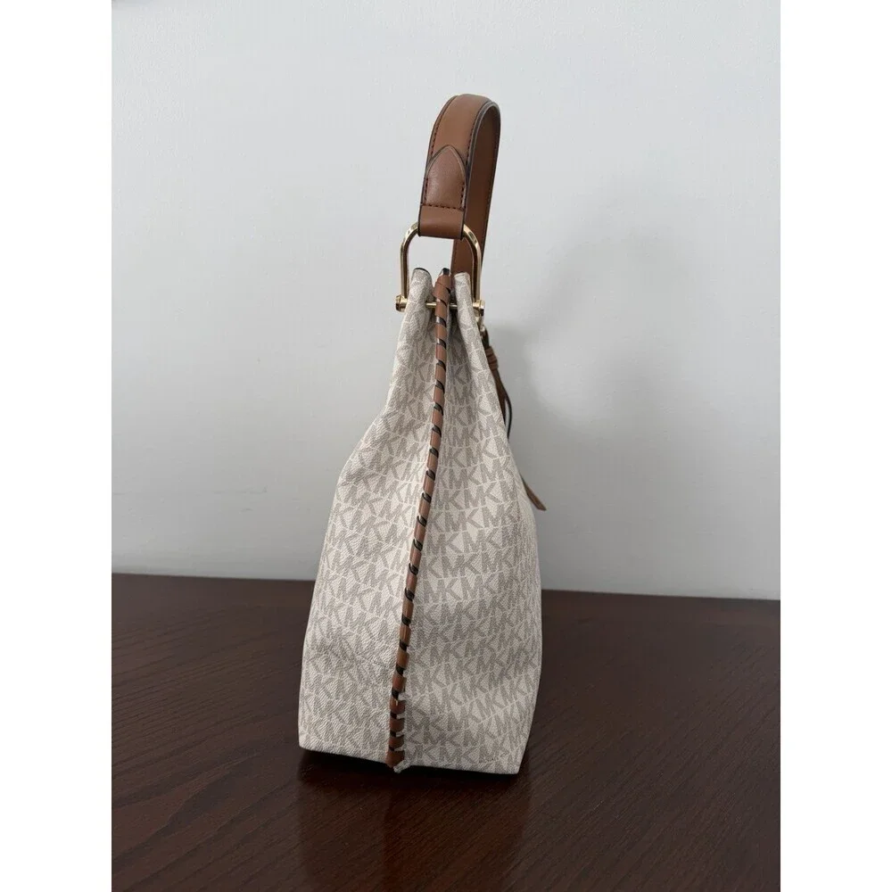 Michael Kors Shoulder Bag Joan Large Slouchy Vanilla Pebbled Leather AUTHENTIC - Picture 5 of 16